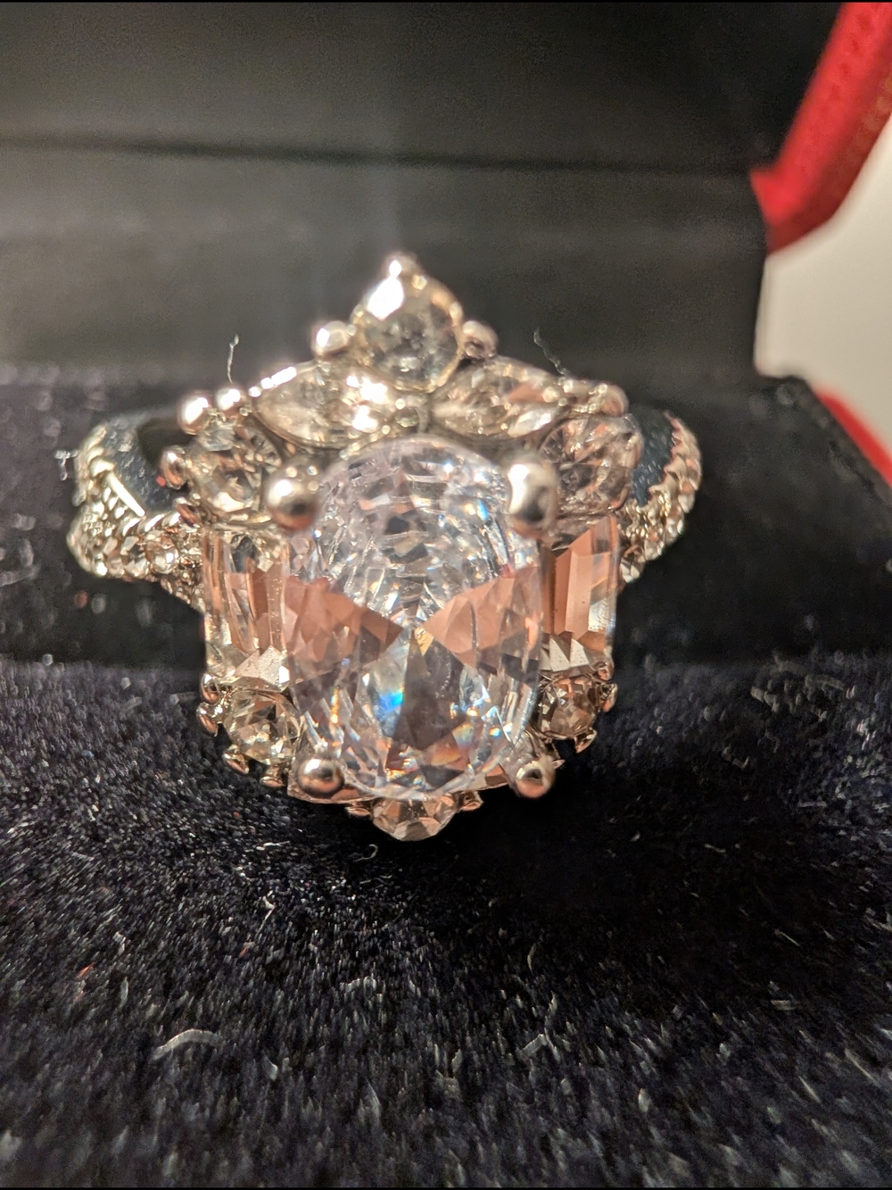 2 Carat Moissanite and Silver Wedding Engagement Ring